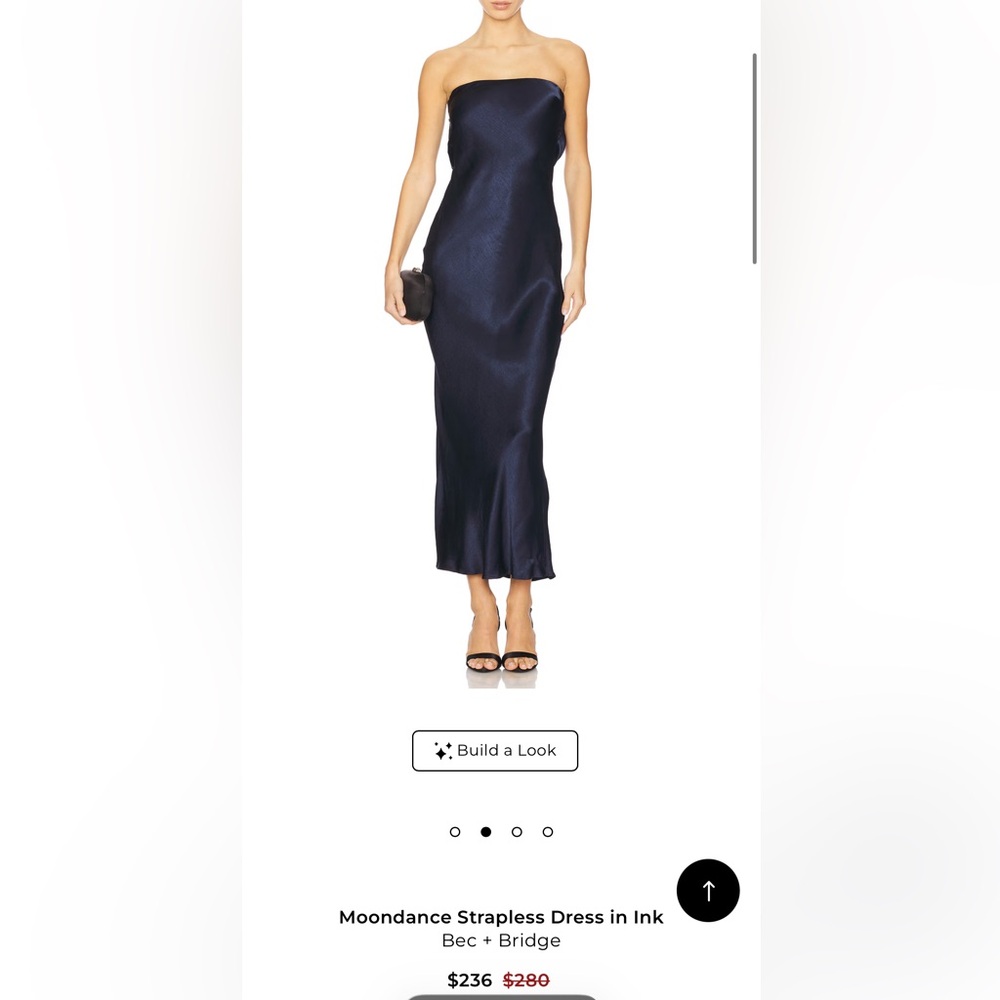 bec + bridge Navy Satin dress